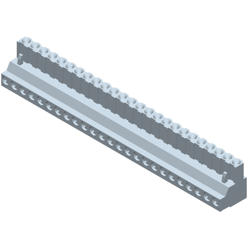 13 Pos 10.16mm RA Screw Terminal Block, 15A, 600V, Green