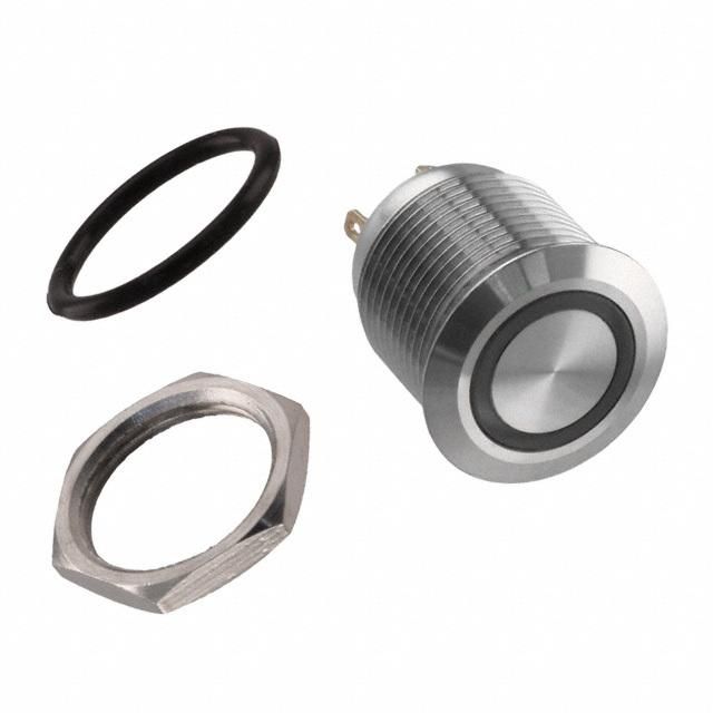 SPST Pushbutton Switch, 2A 48VDC, Red LED, Solder, Panel Mount