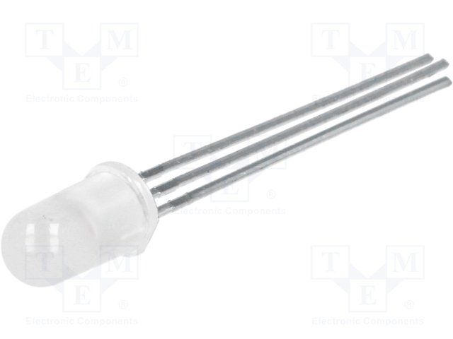 Dual Color LED Emitter, Red/Green, 5mm Diffused, 30mA, 65° Viewing Angle