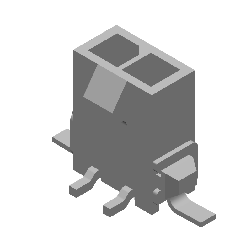 2 Pos 1 Row Wire-to-Board Male Header, 5A, 250V, SMT, Black