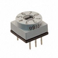 Rotary Coded Switch, 8 Positions, Octal, On-off, Latched, 0.4A, 24VDC, 6 PCB Hole Cnt, Solder Terminal, Arrow Shaped Slot Actuator, Through Hole-straight