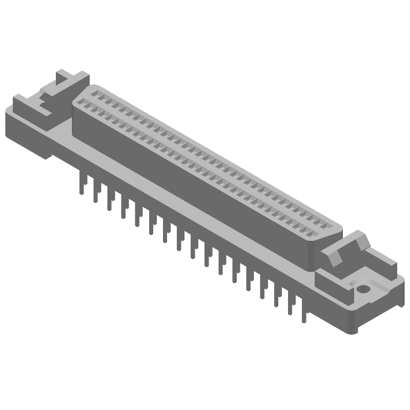 68 Pos Signal Connector, Steel, Gold/Tin Plated, 1A, 30V, Shielded, TH