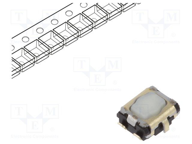 Tactile Switch SPST 0.05A 15VDC SMD J-Bend White Button