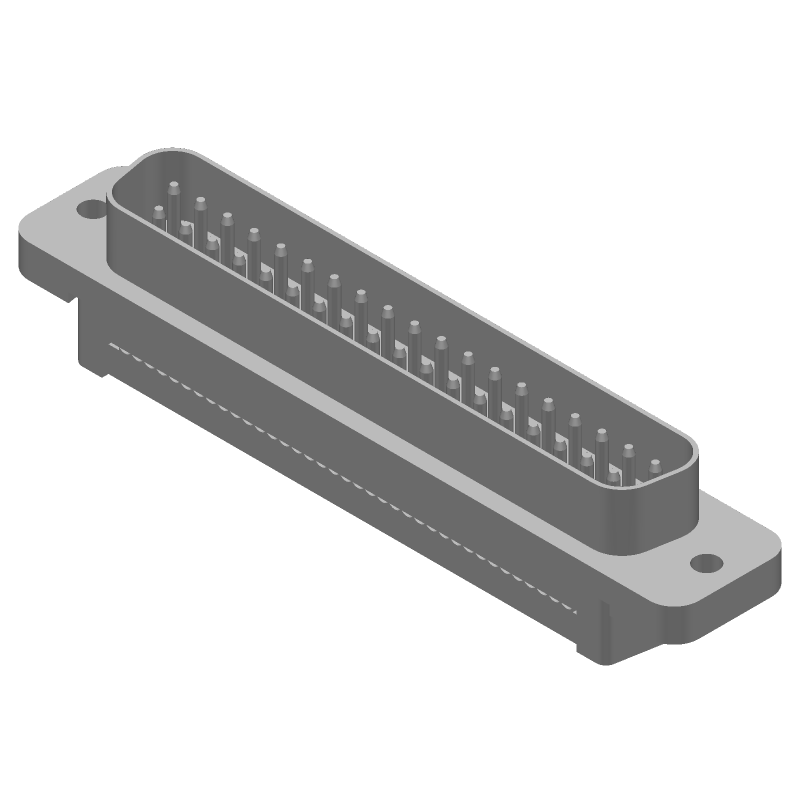 37 Pos D-Sub Connector, Right Angle, Shielded, Male, 1.25A, 250V