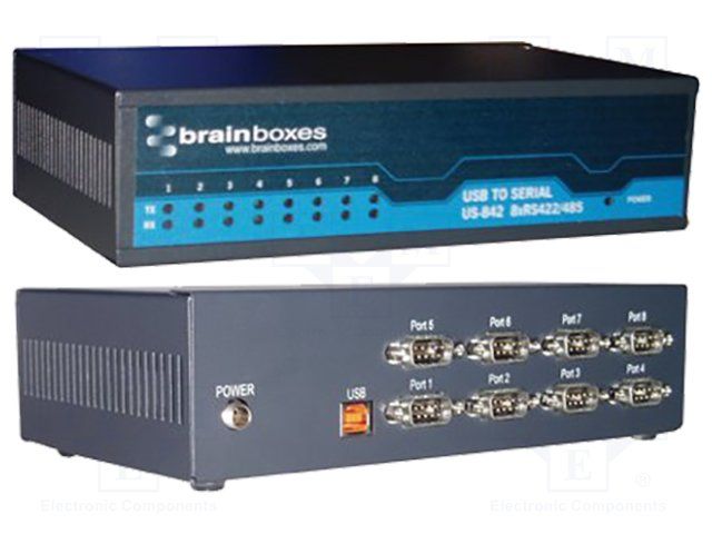 BRAINBOXES         US-842             USB TO SERIAL, 8 PORT, RS422/485