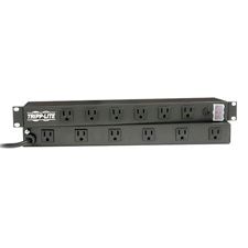 12 Outlet 20A Rackmount PDU Strip, 15ft Cord, Circuit Breaker