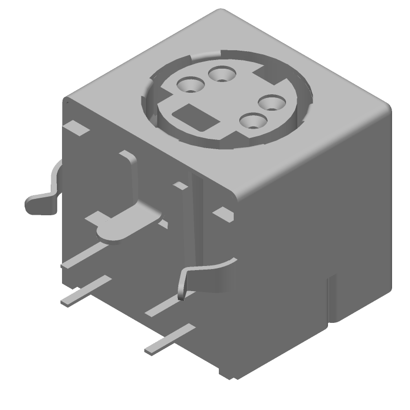 4 Pos Circular Connector, Female, RA Solder, 1A, 30V, Shielded