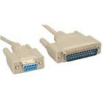 CABLE,PC/AT TO SERIAL PRINTER NULL MODEM,10,DE9F TO DB25M