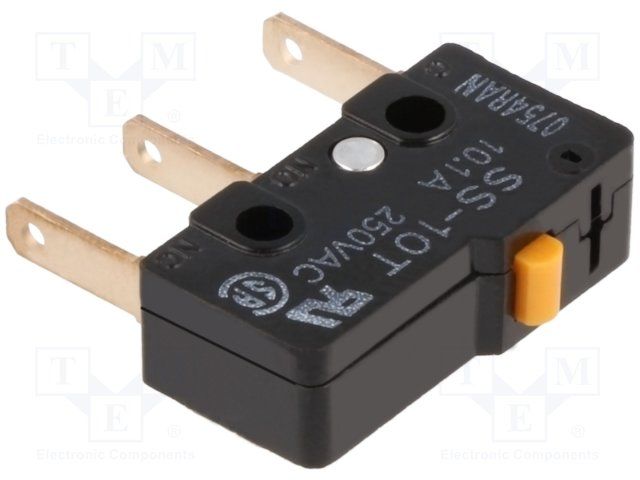 SPDT Snap Action Switch, 10A 250VAC, Pin Plunger