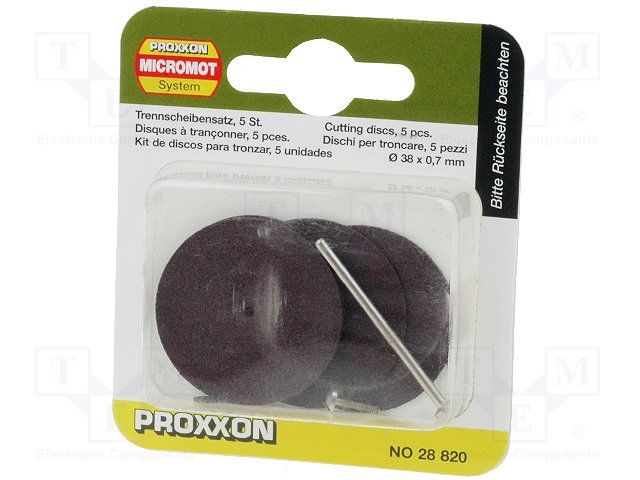 PROXXON         28820             CORUNDUM DISC, 38MM, 1 SHAFT, 5PC