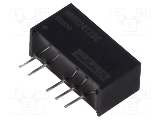 2W DC-DC Converter, 2x12V, 83mA, Isolated, SIP