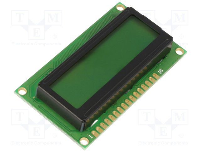 Dot matrix LCD display 4.67 mm 2 x 16, DEM 16226 SYH-LY, Display Elektronik
