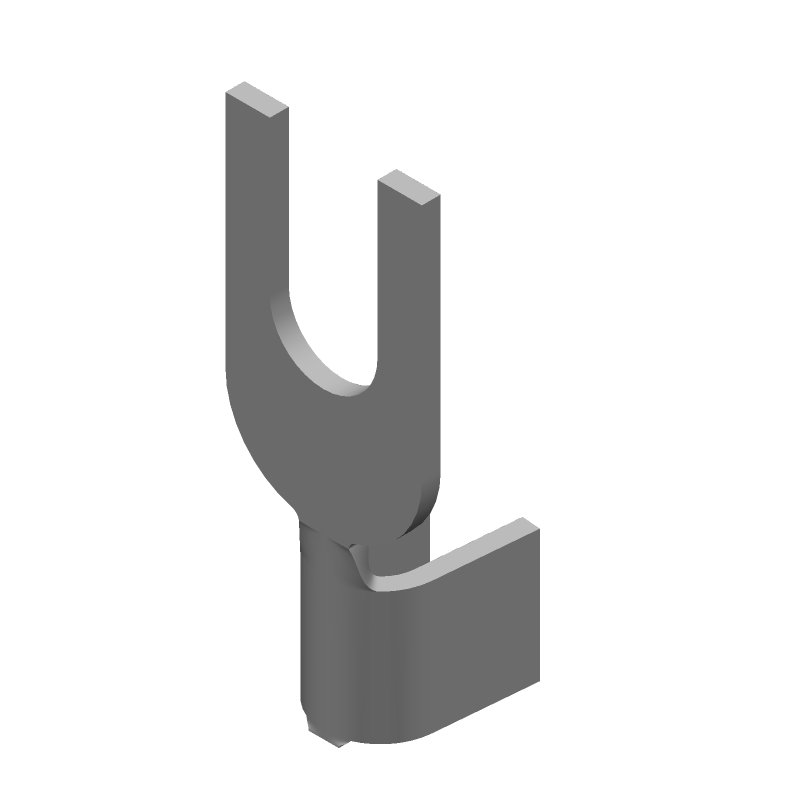 10-12AWG Brass Spade Terminal, Tin Plated, Straight