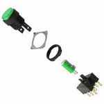 Illuminated Pushbutton Switch SPDT 5A 125VAC Green LED