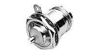 N Type RF Coax Connector, 11GHz, 50 Ohm, Female, Solder, Panel Mount