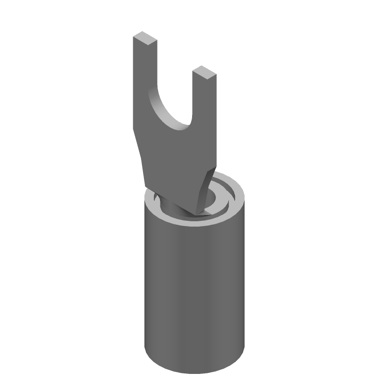 Female Spade Terminal, 14-16AWG, Copper, Tin, Blue, 300V