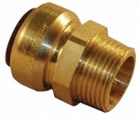 Pegler Yorkshire 15mm x 1/2 in R Male Straight Taper Coupler Brass Push Fit Fitting