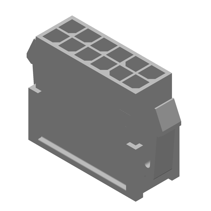 12 Pos Male Rectangular Connector, 5A, 250V, Panel Mount, Crimp