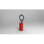 PIDG Ring Terminal, 16-22AWG, Red Nylon, Copper/Tin, 300V