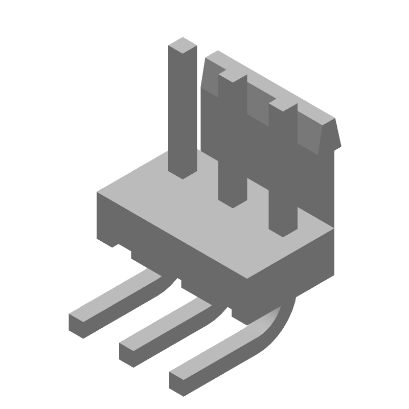 3-Pin Right Angle Power Connector, 7.5A, 1500VAC, Glass Filled Liquid Crystal Polymer