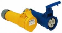 IP44 Yellow Cable Mount 3P Industrial Power Socket, Rated At 16A, 110 V