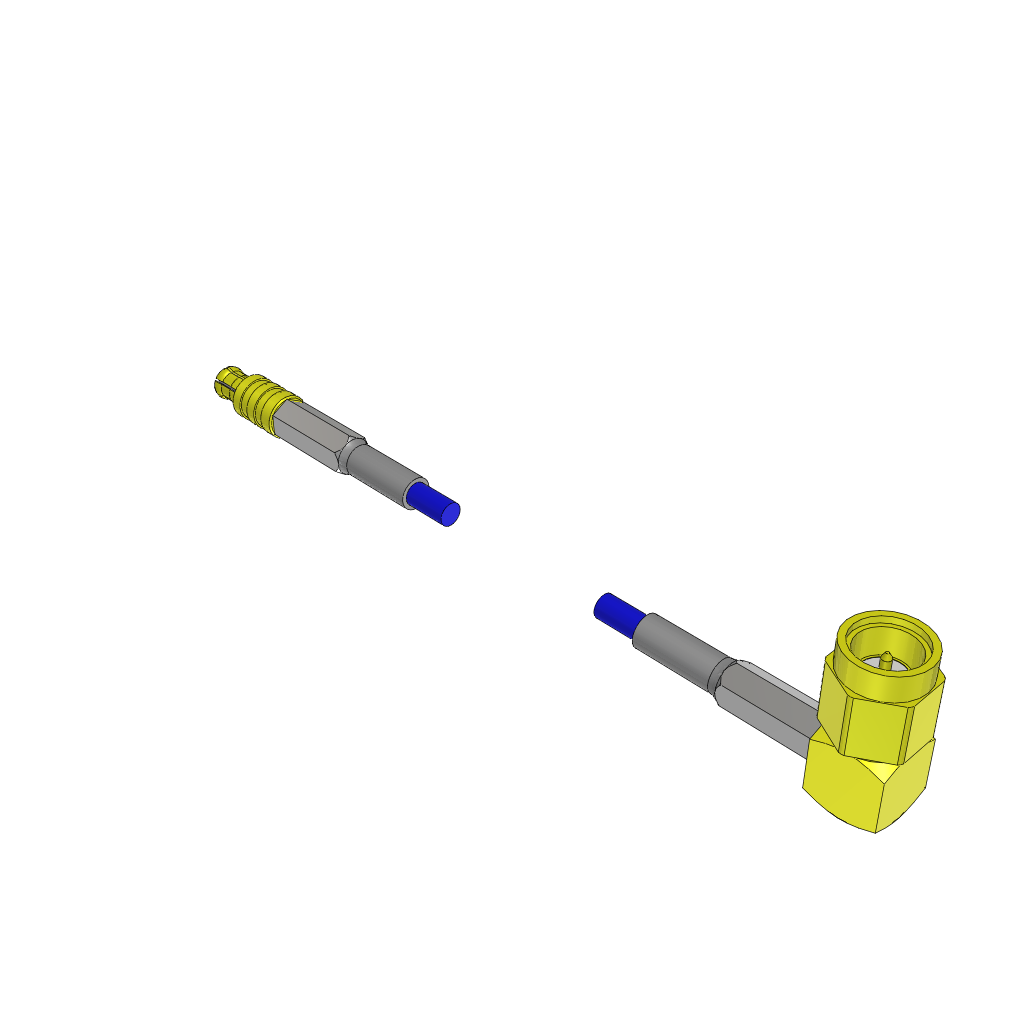 Cable Assembly Coaxial 0.254m 26AWG MCX to SMA M-M Bag