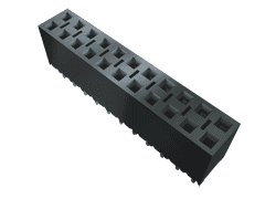 12-Contact Right Angle Socket Strip Header, 2.54mm Pitch, 450VAC, -55°C to 125°C