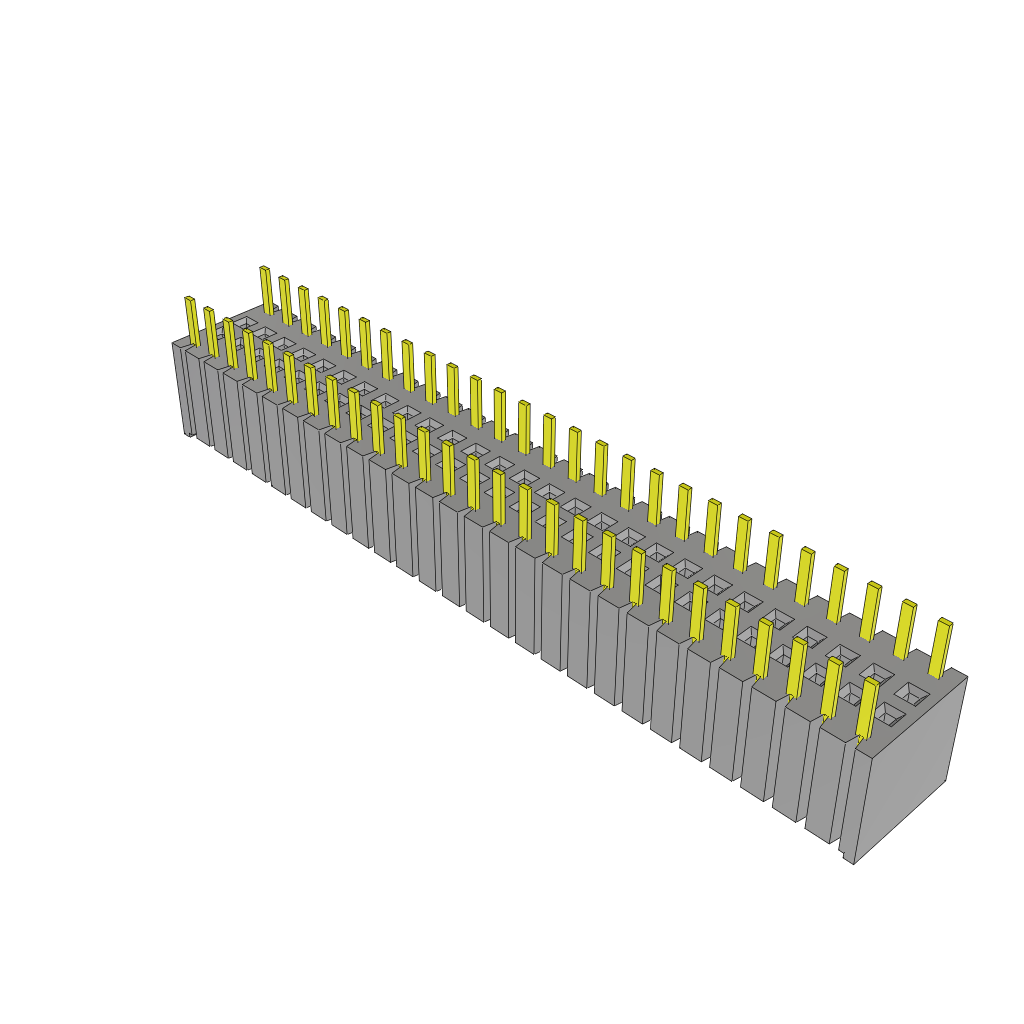 54-Position 2-Row Through-Hole Shrouded Header