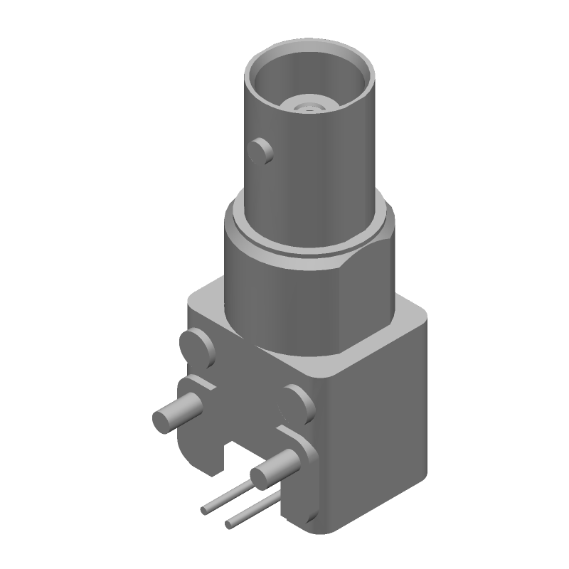 Right Angle BNC Jack, Female, 50 Ohm, 4GHz, Solder