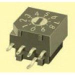 Rotary Coded Switch, 16 Pos, SP16T, 15VDC, 30mA, Gold Plated