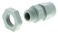 SIB M12 Grey PA 6 Cable Gland With Locknut, 3  6mm Cable Dia Range, IP68