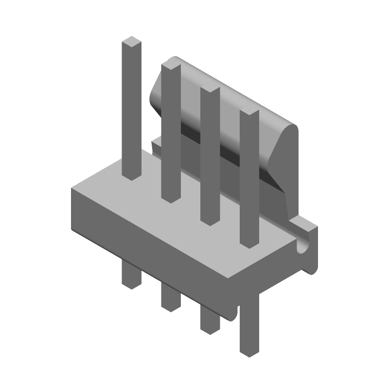 4 Pos 2.54mm Wire-to-Board Header, Male, Solder ST, 5A
