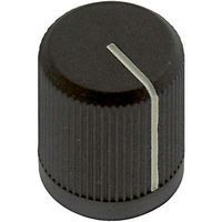 EHC (ELECTRONIC HARDWARE)         3489-1-B             Knob, Round Knurled with Indicator Line, 3.175 mm, 18.288 mm, Round, Plastic