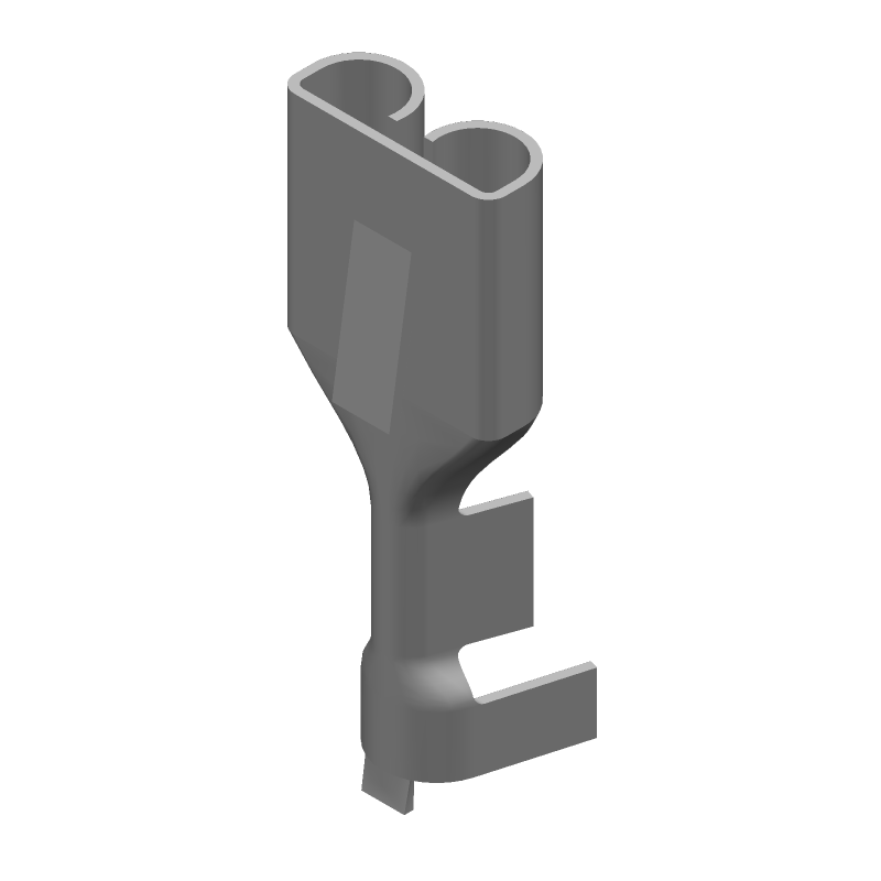 Brass Female Terminal 14-20AWG Unplated 6.35mm Tab