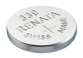 RENATA         339             Battery, Watch, Single Cell, Silver Oxide, 11 mAh, 1.55 V, Flat Top, 6.8 mm