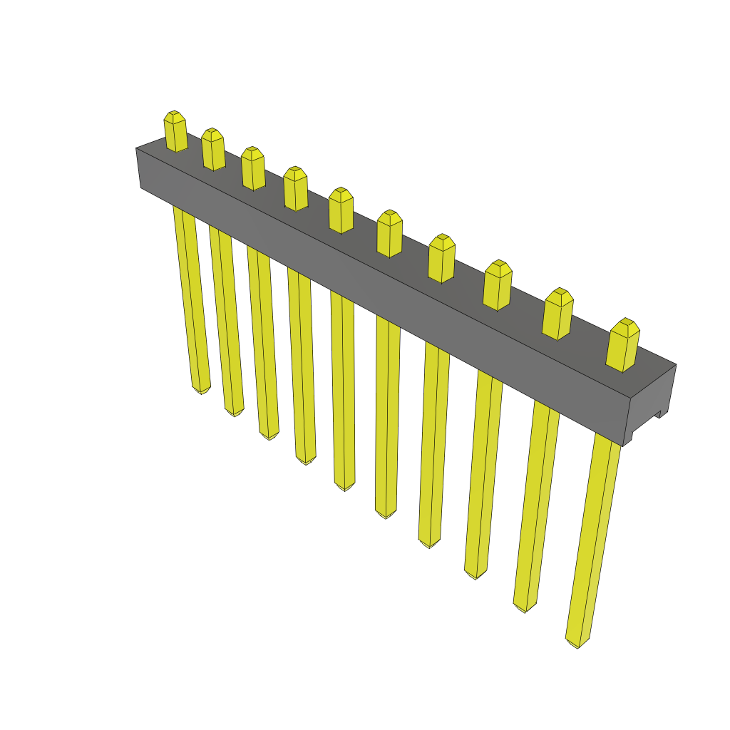 10-Contact Unshrouded Header, HDR, 2mm Pitch, Through Hole Mount