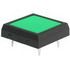 SPST-NO Tactile Switch, 0.05A 24VDC, Green Square Button, Through Hole