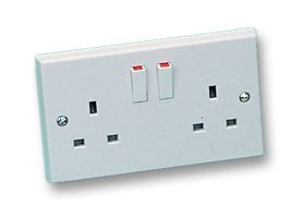 MEM   F3101   SOCKET, 13A, 2GANG SWITCH