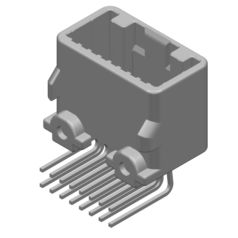 16 Pos Rectangular Connector, Right Angle, Signal, Tin Plated