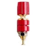 Insulated Turret Connector, 15A, 2.5kV, Copper/Gold, Red