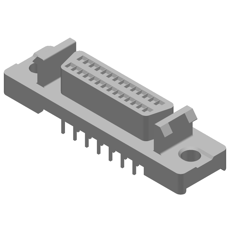 SCSI Connector, 28 Pos, 2.54mm Pitch, Solder, Straight, Female