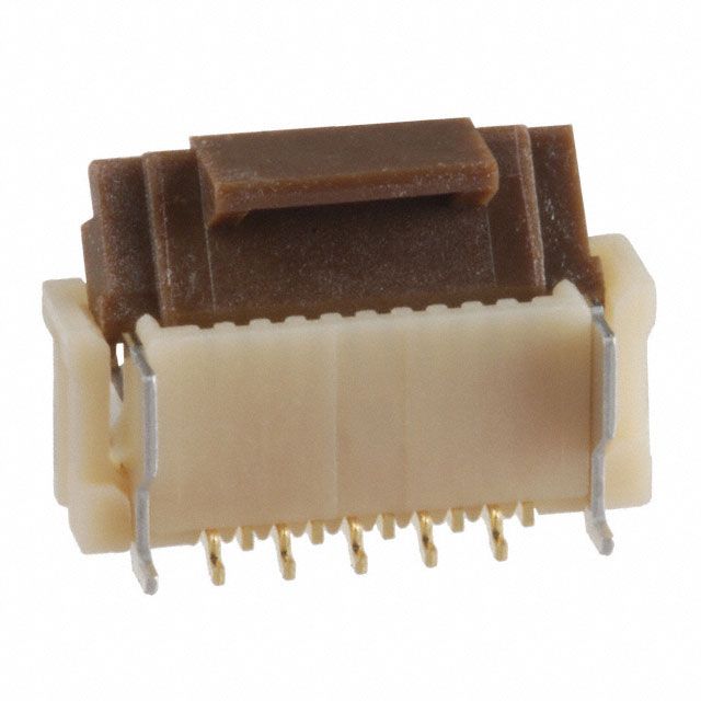 10 Pos 0.5mm Pitch Vertical FFC Receptacle, Gold Plated