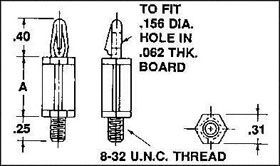 MULTICOMP   TPCS-8   PCB MOUNTING, NYLON, 7.9MM X 12.7MM