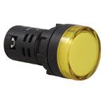 INDICATOR,PNL MT,RND,LED,YELLO 28V,0.88MTG HOLE,BLK BASE,UL