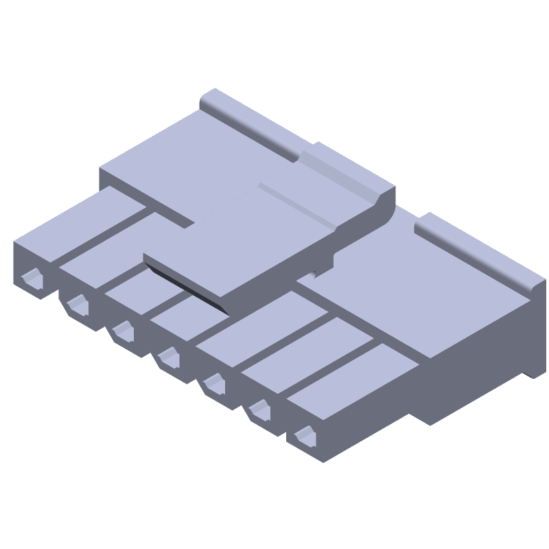 7 Pos 1 Row Female Receptacle, 3mm Pitch, 600V, 5A