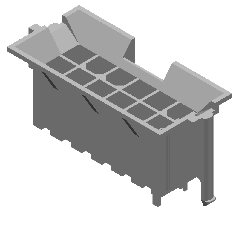12 Pos 4.2mm Pitch Wire-to-Board Header, 9A, 600V, Tin, Through Hole