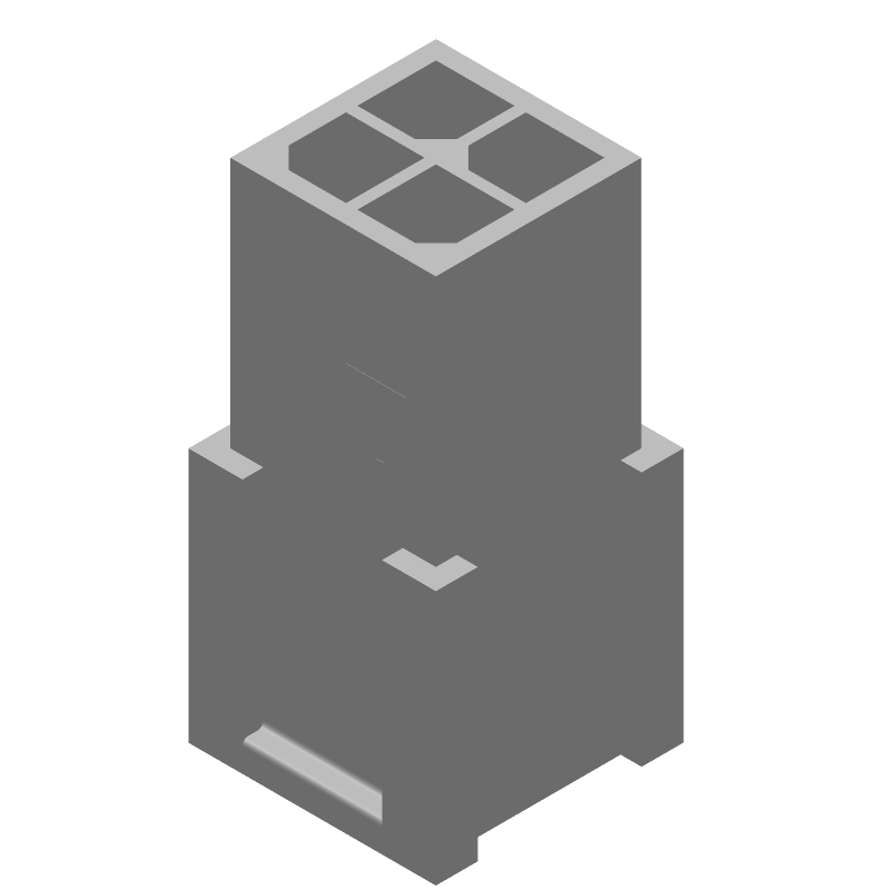 4 Pos Crimp Wire Housing, 5A, 250V, Male, Black