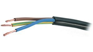 Mains cable   3 x0.75 mm² Bare copper stranded wire unshielded PVC black, H05VV-F 3G0,75 MM² BLACK, Bruno Baldassari