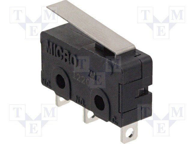 5A SPDT Snap Action Switch, 250VAC, Solder, Lever Actuator