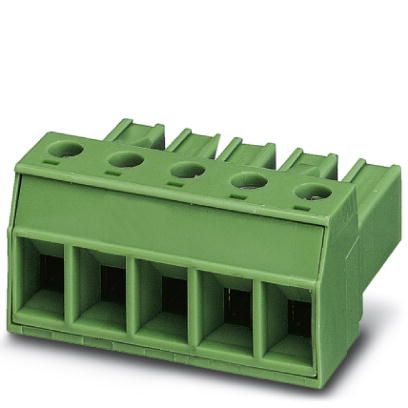 5 Pos 7.62mm RA Screw Terminal Block, 20A, 600V, Green